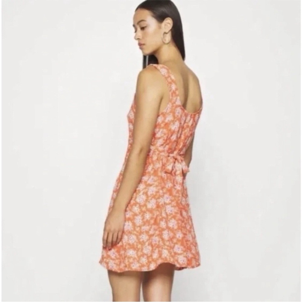 American Eagle Womens Orange Floral Skater Style Mini Dress. Size XL - Picture 13 of 14